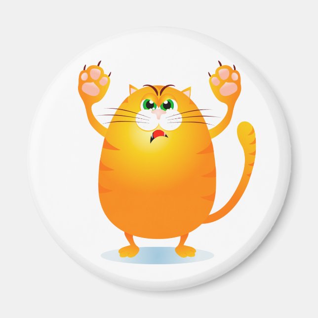 Grr! Funny Cartoon cat, Magnet (Vorne)