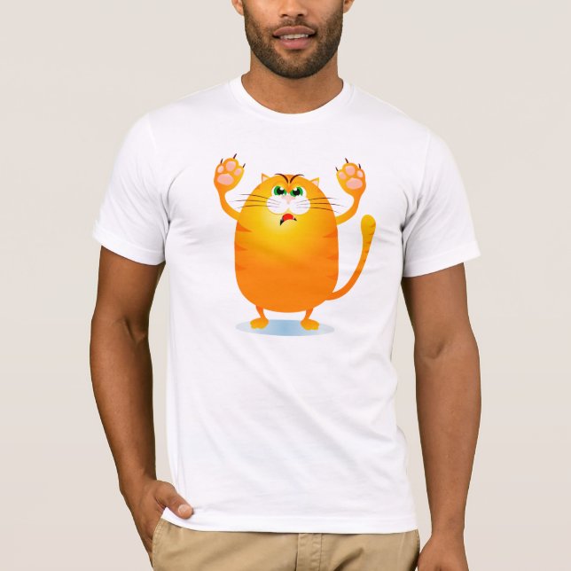 Grr! Funny Cartoon cat, T - Shirt (Vorderseite)