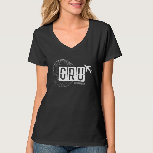 GRU Sao Paulo Airport Code Travel T-Shirt (Vorderseite)