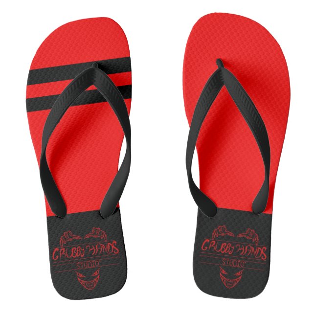Grubby Hands Studio Red Flip Flops (Fußbett)
