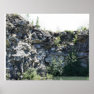Grube Granit Felswand Wand Teich Natur Poster