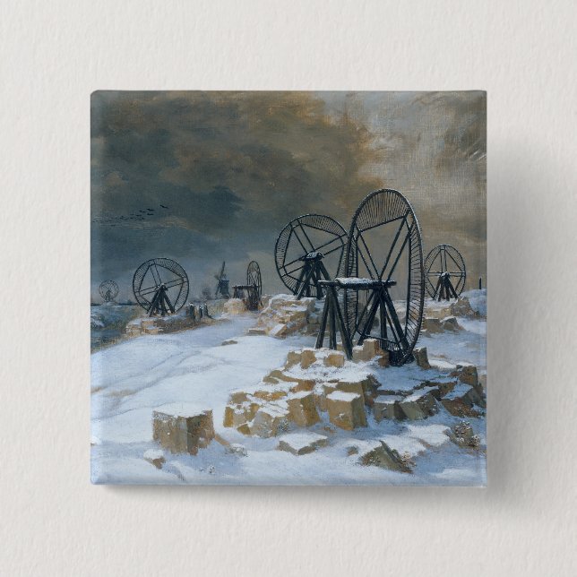 Gruben bei Gentilly im Schnee, 1879 Button (Vorderseite)