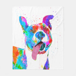 Gruben-Stier-Terrier-bunte Pop-Kunst Fleecedecke