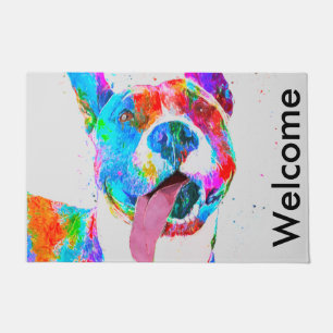 Gruben-Stier-Terrier-bunte Pop-Kunst Fußmatte