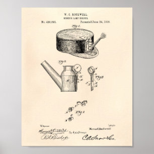 Grubenlampe Halter 1890 Patent Kunst Alte Lampe Poster