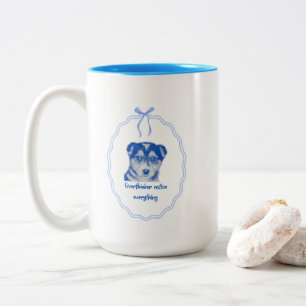 Grübler bemerken alles Niedliche Hund Zweifarbige Tasse