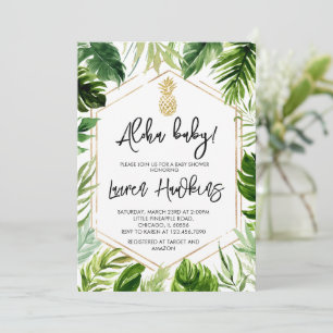 Gruene Ananas-Baby-Party-Einladung Einladung