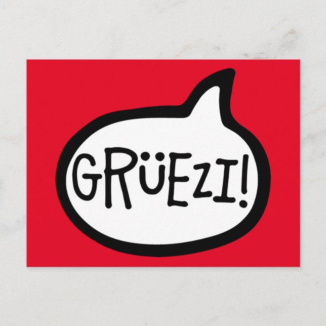 Grüezi! Hallo auf Schweizer Deutsch, Schwiizerdüts Postkarte (Vorderseite)