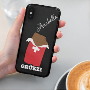 Grüezi - Schweizer Schokolade Schwarzer Glitter Samsung Galaxy Hülle