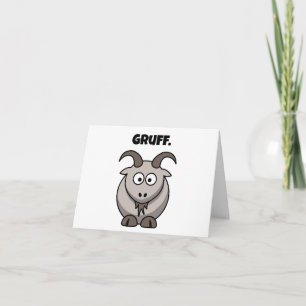 Gruff Gray Goat Funny Fairy Tale Cartoon Karte