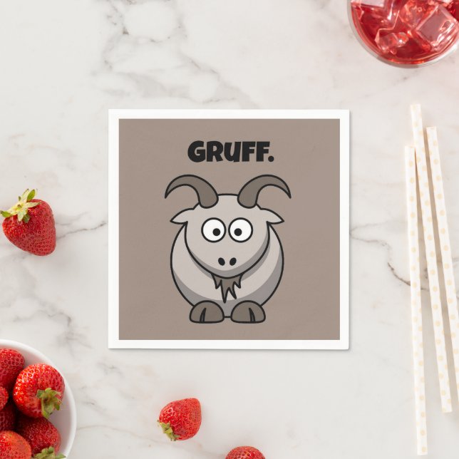 Gruff Gray Goat Funny Fairy Tale Cartoon Serviette (Beispiel)