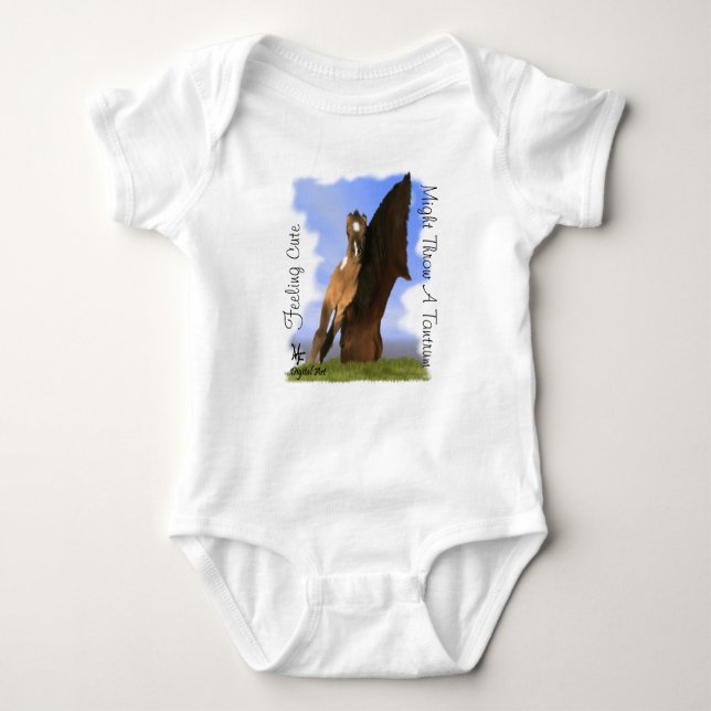 Grulla Paint Foal mit Attitude Onsie Baby Strampler (Vorderseite)