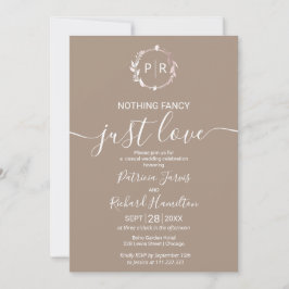 Grullo Monogram Calligrafy Foto Wedding Einladung