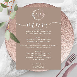 Grullo Monogram Foto Wedding Menu Card Einladung