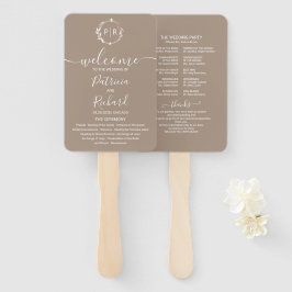 Grullo Terracotta Wedding Program Hand Fan Fächer