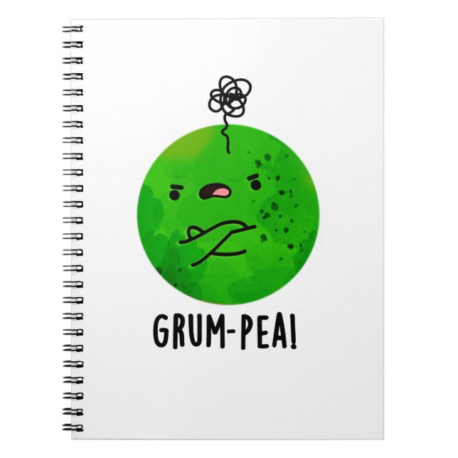 Grum-pea Funny Grumpy Pea Veggie Pun Notizblock (Vorderseite)