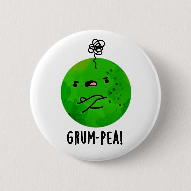 Grum-pea Funny Veggie Pun Button (Vorderseite)