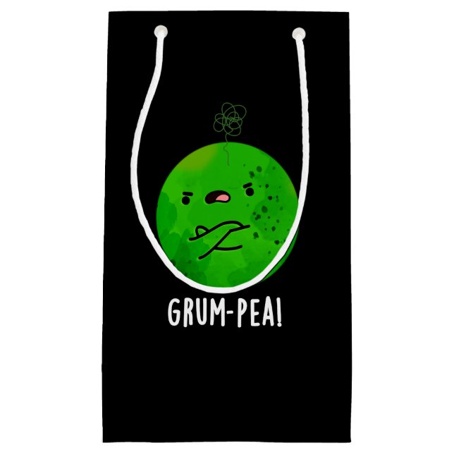 Grum-pea Funny Veggie Pun Dark BG Kleine Geschenktüte (Vorderseite)