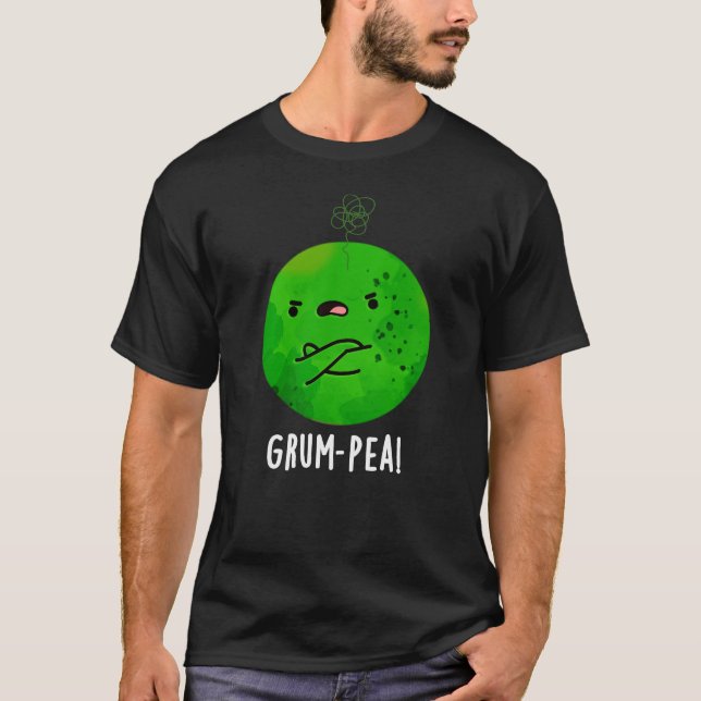 Grum-pea Funny Veggie Pun Dark BG T-Shirt (Vorderseite)