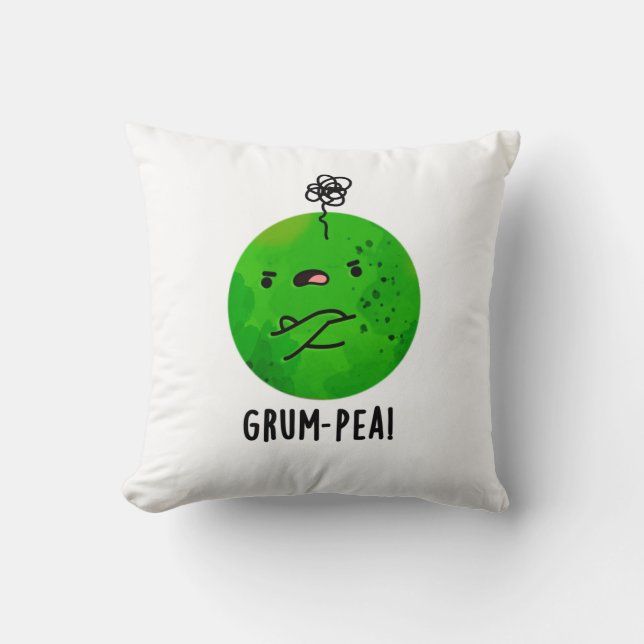 Grum-pea Funny Veggie Pun Kissen (Vorderseite)