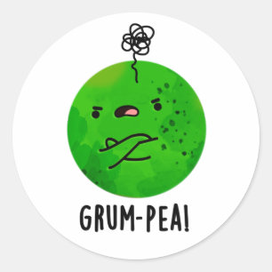 Grum-pea Funny Veggie Pun Runder Aufkleber