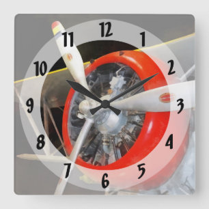 Grumman F3F-2 Biplane Quadratische Wanduhr