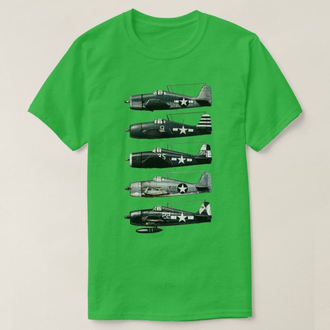 Grumman F6F Hellcat WW2 Kampfflugzeug T-Shirt (Design vorne)