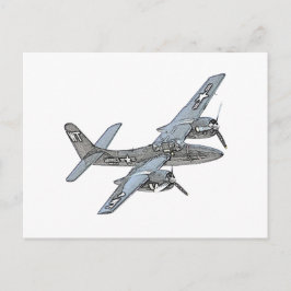 Grumman F7F Tigercat Flugzeugstift Zeichnend Postkarte