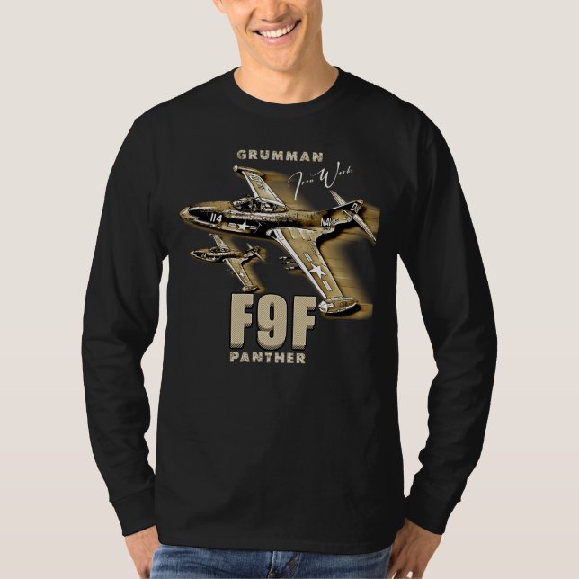 Grumman F9F Panther Carrier-Based Jet Fighter T-Shirt (Vorderseite)