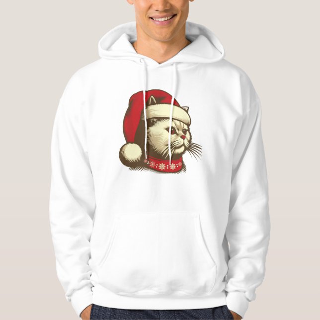 Grump Christmas Cat Hoodie (Vorderseite)