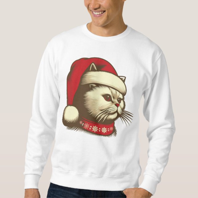 Grump Christmas Cat Sweatshirt (Vorderseite)