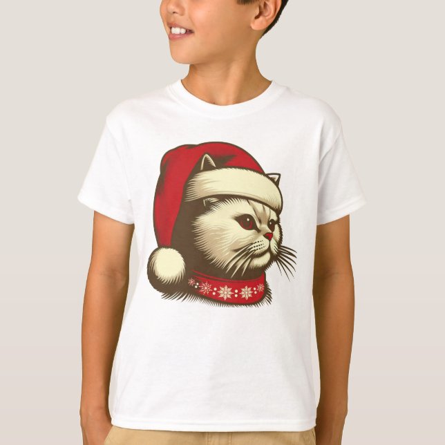 Grump Christmas Cat T-Shirt (Vorderseite)