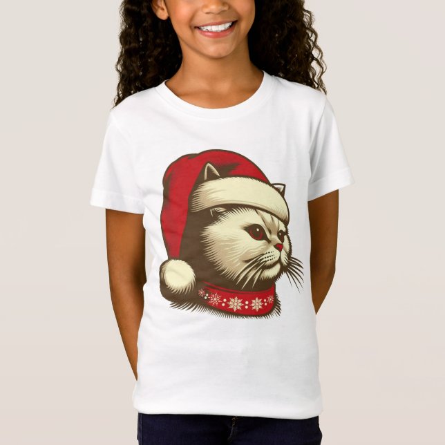 Grump Christmas Cat T-Shirt (Vorderseite)