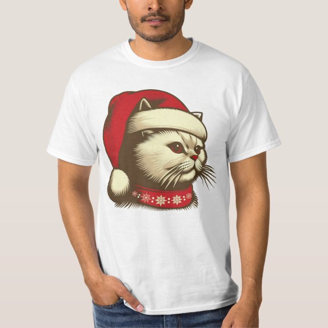 Grump Christmas Cat T-Shirt (Vorderseite)