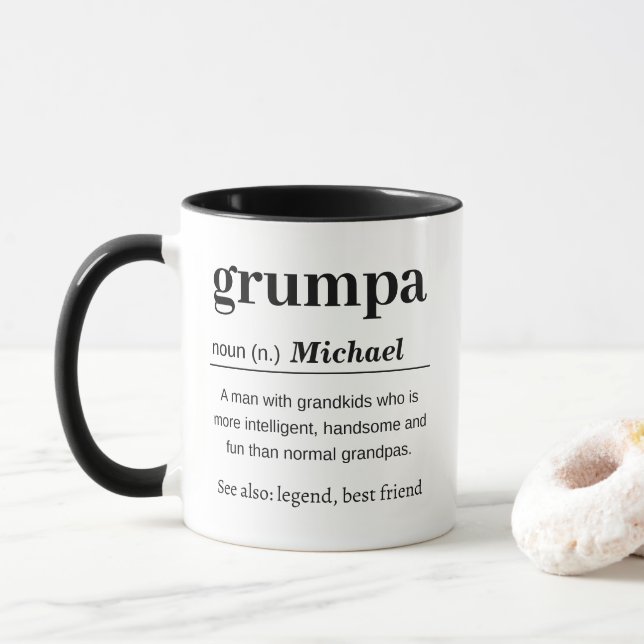 Grumpa Definition Tasse (Mit Donut)