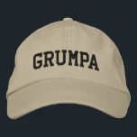 Grumpa | Funny Grumpy Grandpa in Schwarz Bestickte Baseballkappe<br><div class="desc">Einfaches Retro-Vintages Textdesign eines beliebten Spitznamen für grump Großväter - grumpa.</div>