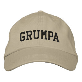 Grumpa | Funny Grumpy Grandpa in Schwarz Bestickte Baseballkappe