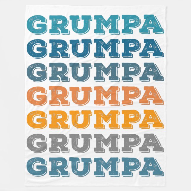 Grumpa | Funny Grumpy Grandpa Retro Text Design Fleecedecke (Vorderseite)