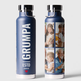 Grumpa | Großvater Modern 4 Foto Navy Trinkflasche