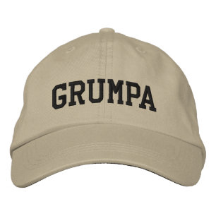 Grumpa   Lustiger mürrischer Opa in Schwarz Bestickte Baseballkappe