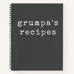 Grumpa Lustiges mürrisches Opa Schwarz-Weiß-Reze Notizbuch