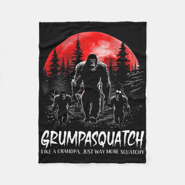 Grumpa Squatch Funny Bigfoot Vater Sasquatch Yeti  Fleecedecke (Vorderseite)