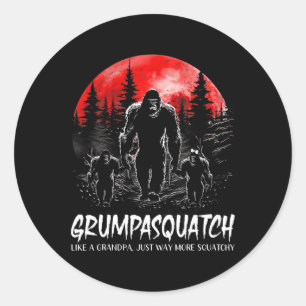 Grumpa Squatch Lustiger Bigfoot Vater Sasquatch Ye Runder Aufkleber