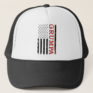 Grumpa US-amerikanische Vintage-Flagge für Opa Truckerkappe