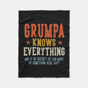 Grumpa weiß alles Vatertag Retro Vintage Fleecedecke