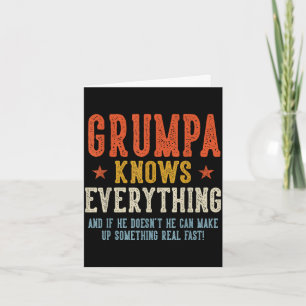 Grumpa weiß alles Vatertag Retro Vintage Karte