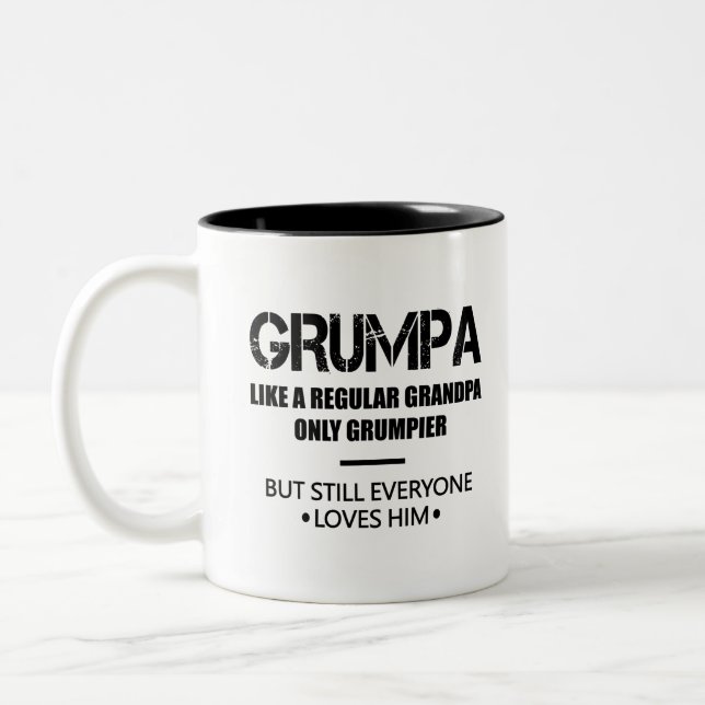 Grumpa wie ein regelmäßiger Großvater, nur Grumpie Zweifarbige Tasse (Links)