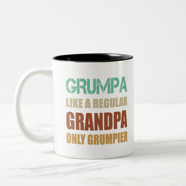 Grumpa wie ein regelmäßiger Großvater, nur Grumpie Zweifarbige Tasse (Links)