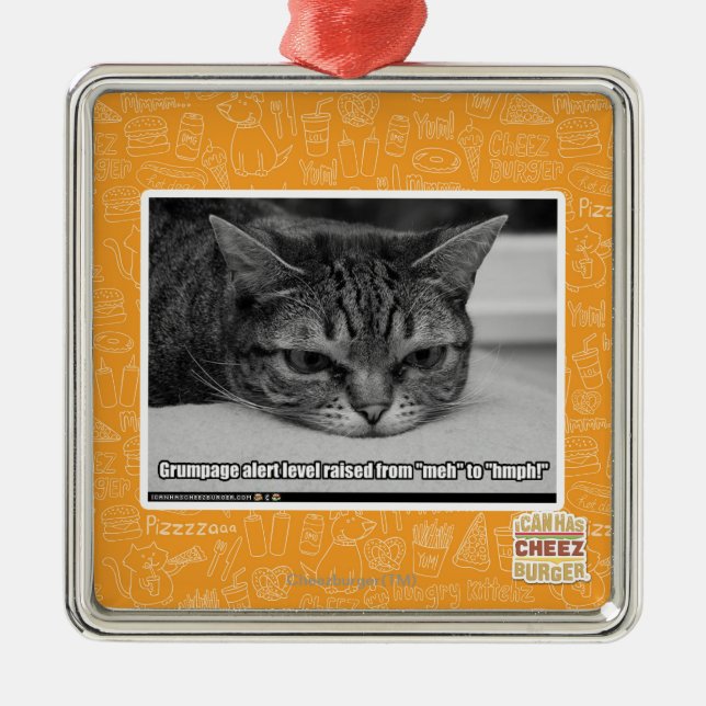 Grumpage Alarm Silbernes Ornament (Vorne)