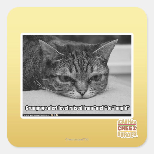 Grumpage Quadratischer Aufkleber (Vorderseite)
